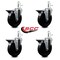 Service Caster 5'' Soft Rubber Wheel Swivel 7/16'' Grip Ring Stem Caster Set with Brake, 4PK SCC-GR20S514-SRS-PLB-716138-4 - alternate 4